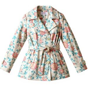 Floral tie-waist Coat